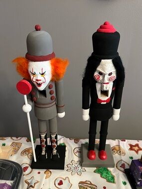 Jigsaw and Pennywise Nutcracker Set - Gray, Black, Red